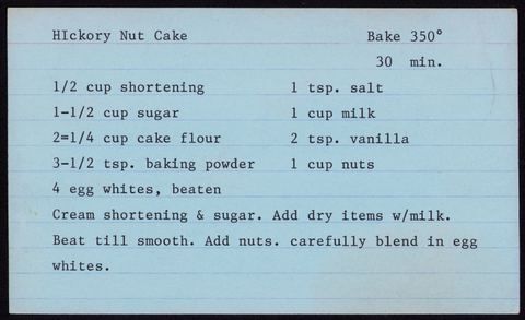 HIckory Nut Cake