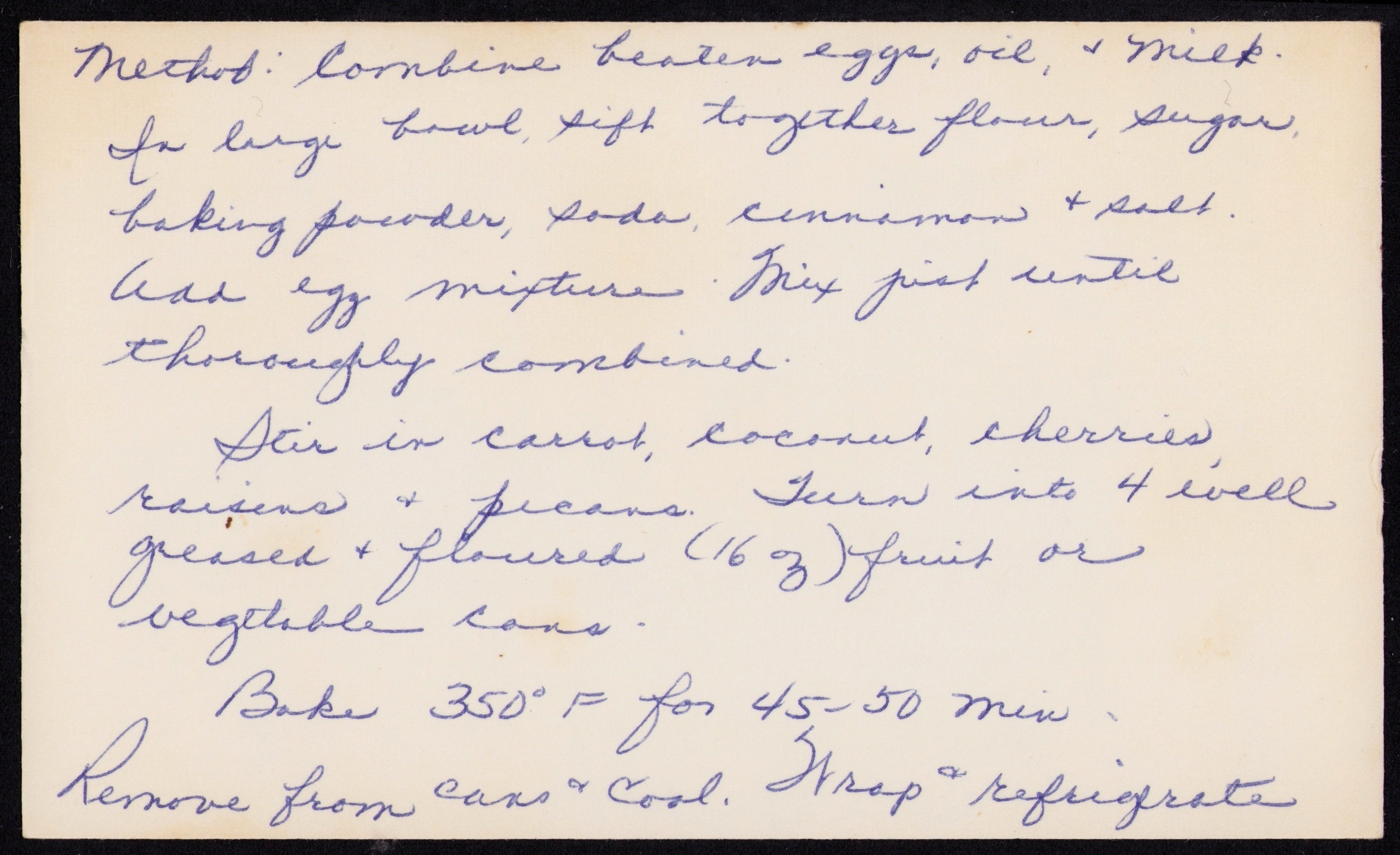 Three C Bread — back of the card