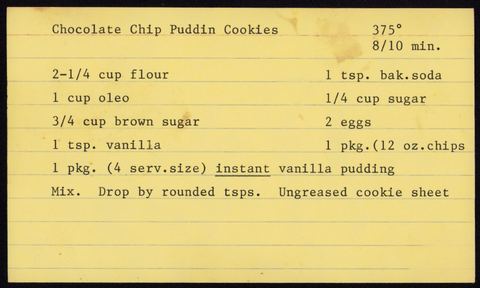 Chocolate Chip Puddin Cookies