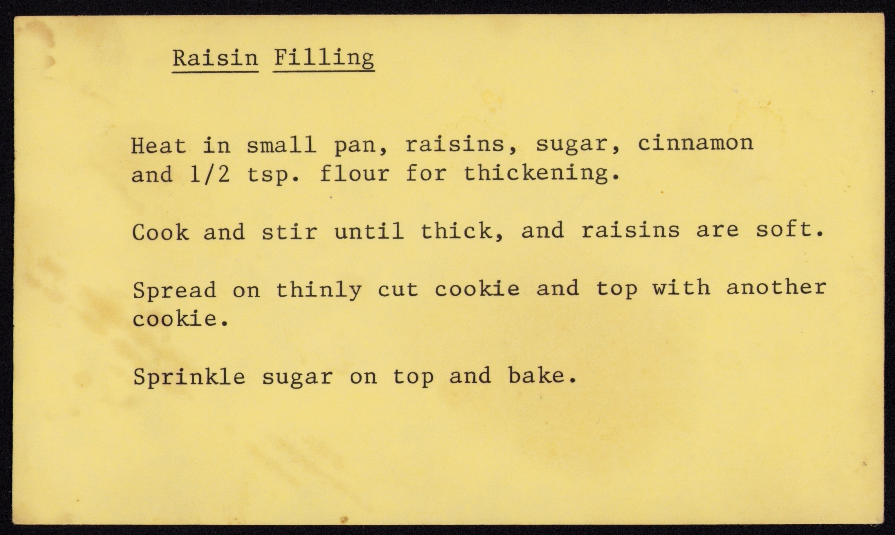 Grandma Wright's Sugar Cookies — back of the card