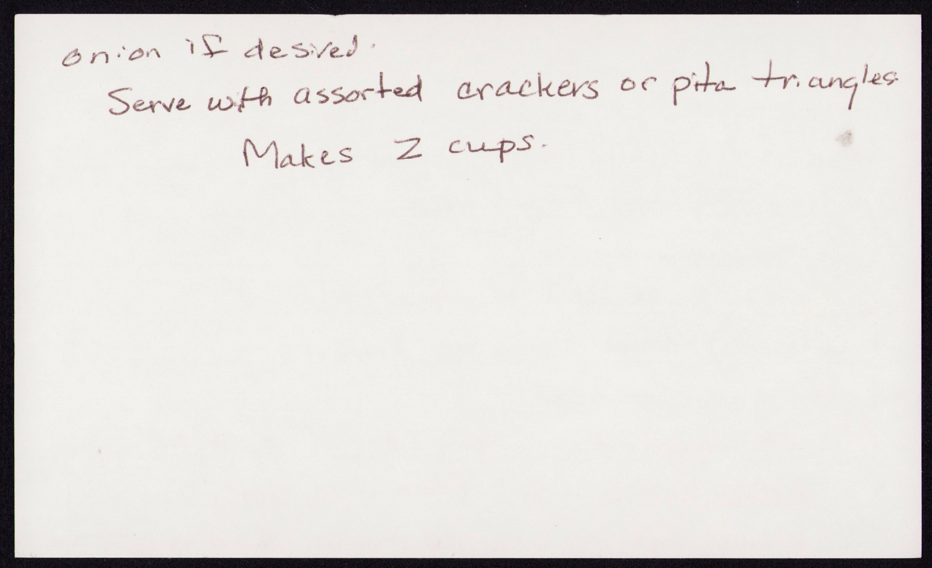 Hot Feta Artichoke Dip — back of the card