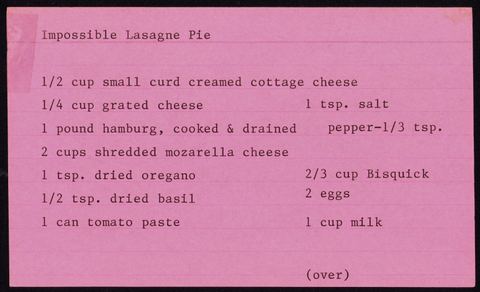 Impossible Lasagne Pie