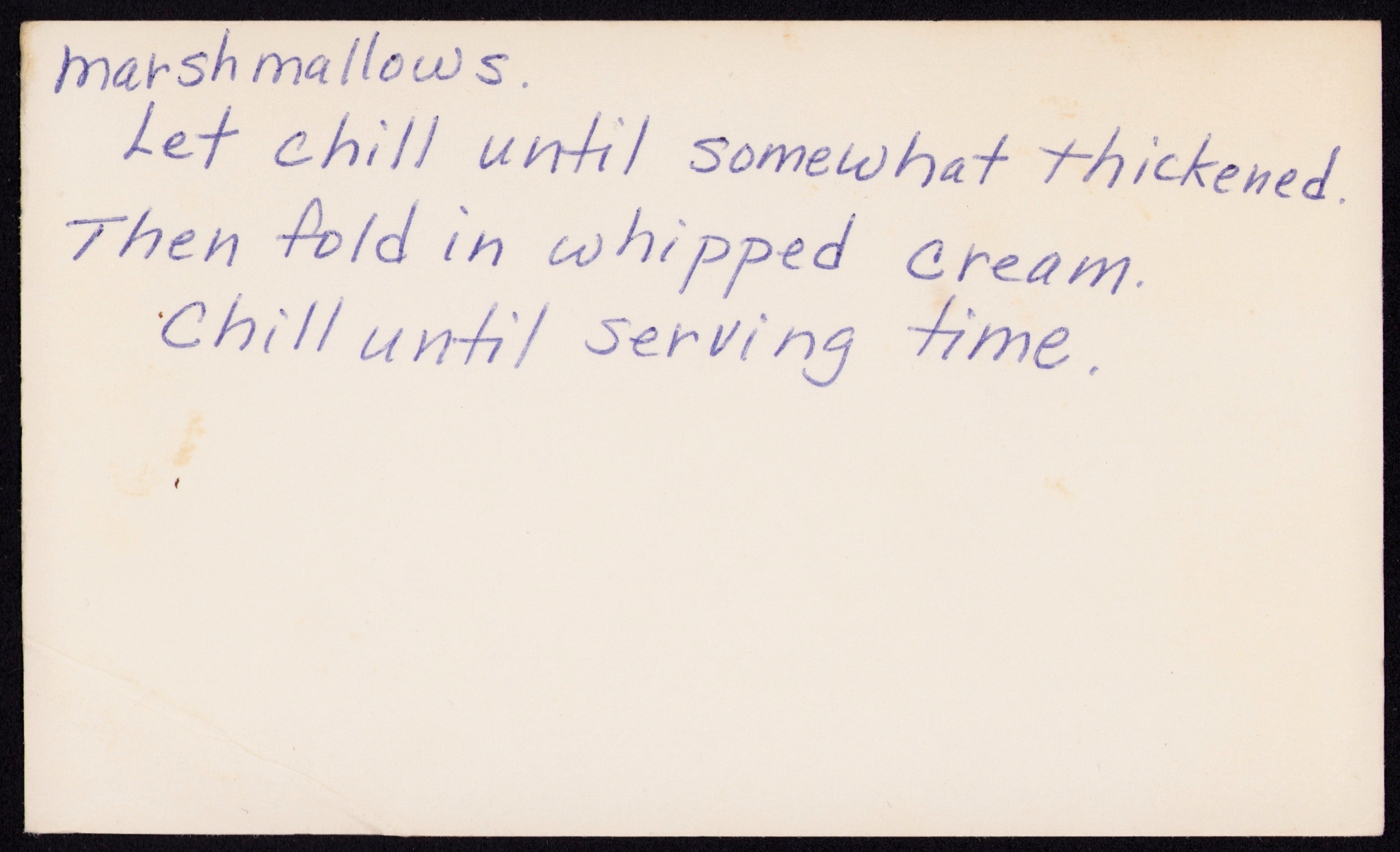 Lemon Cream Salad — back of the card