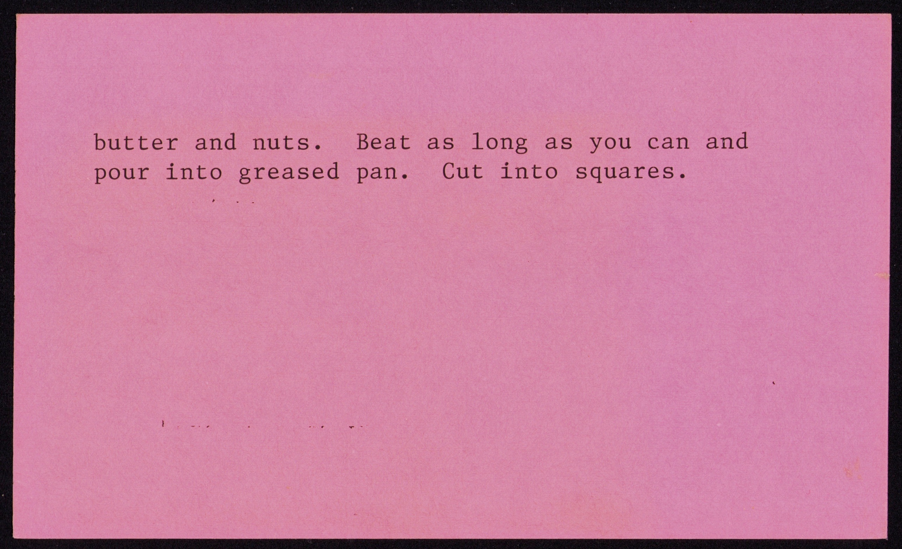 Burnt Sugar Fudge — back of the card