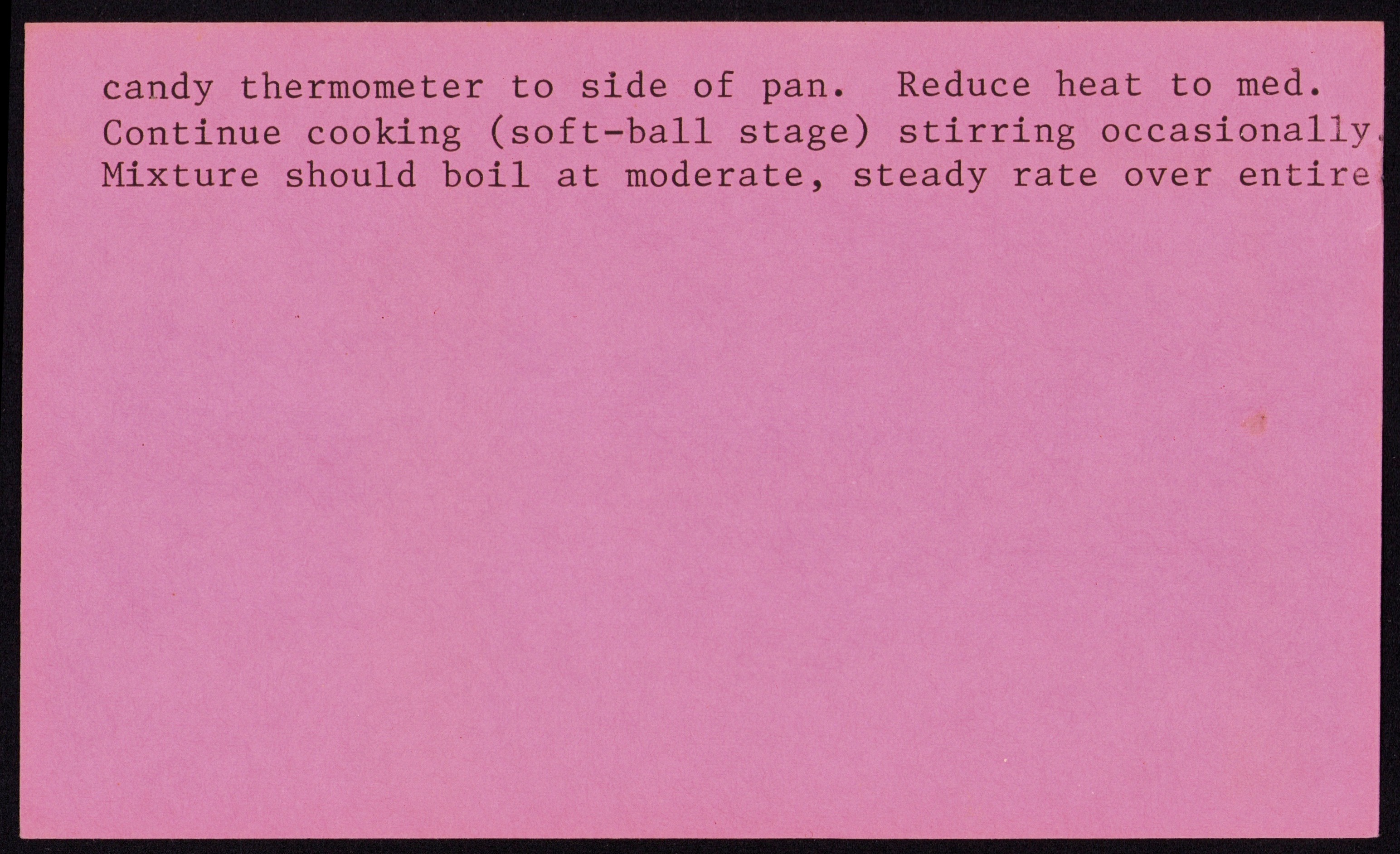Sour Cream Fudge — back of the card