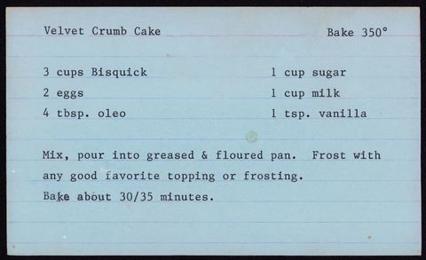 Velvet Crumb Cake