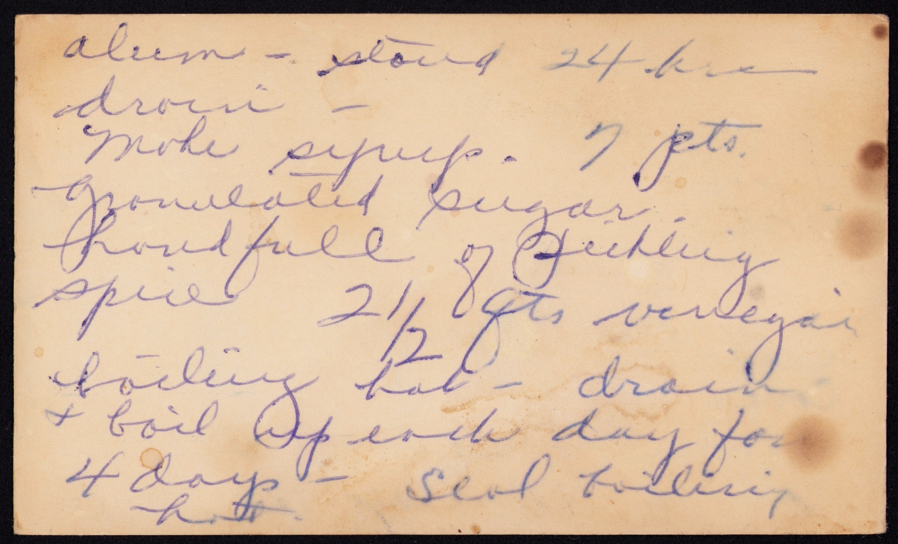 Isca Pickle — back of the card