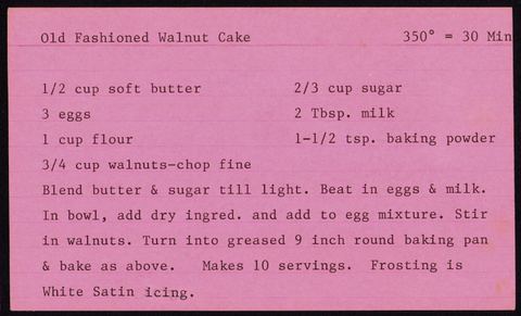 Old Fashioned Walnut Cake