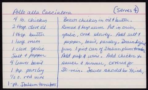Pollo alla Cacciatora