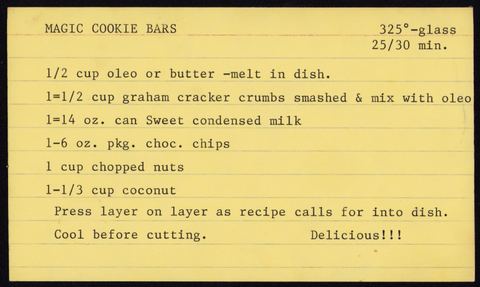 Magic Cookie Bars