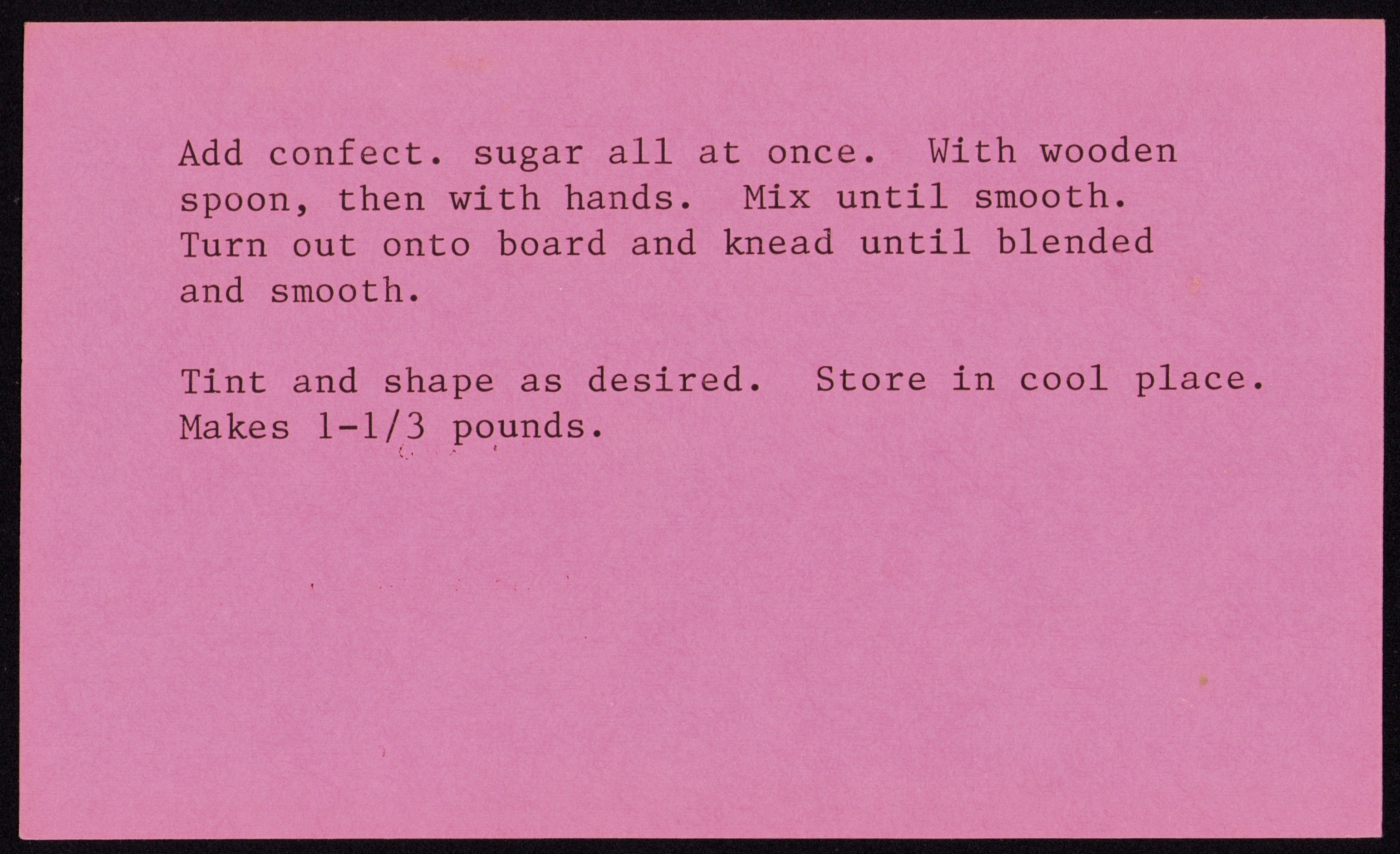 No Cook Mints — back of the card