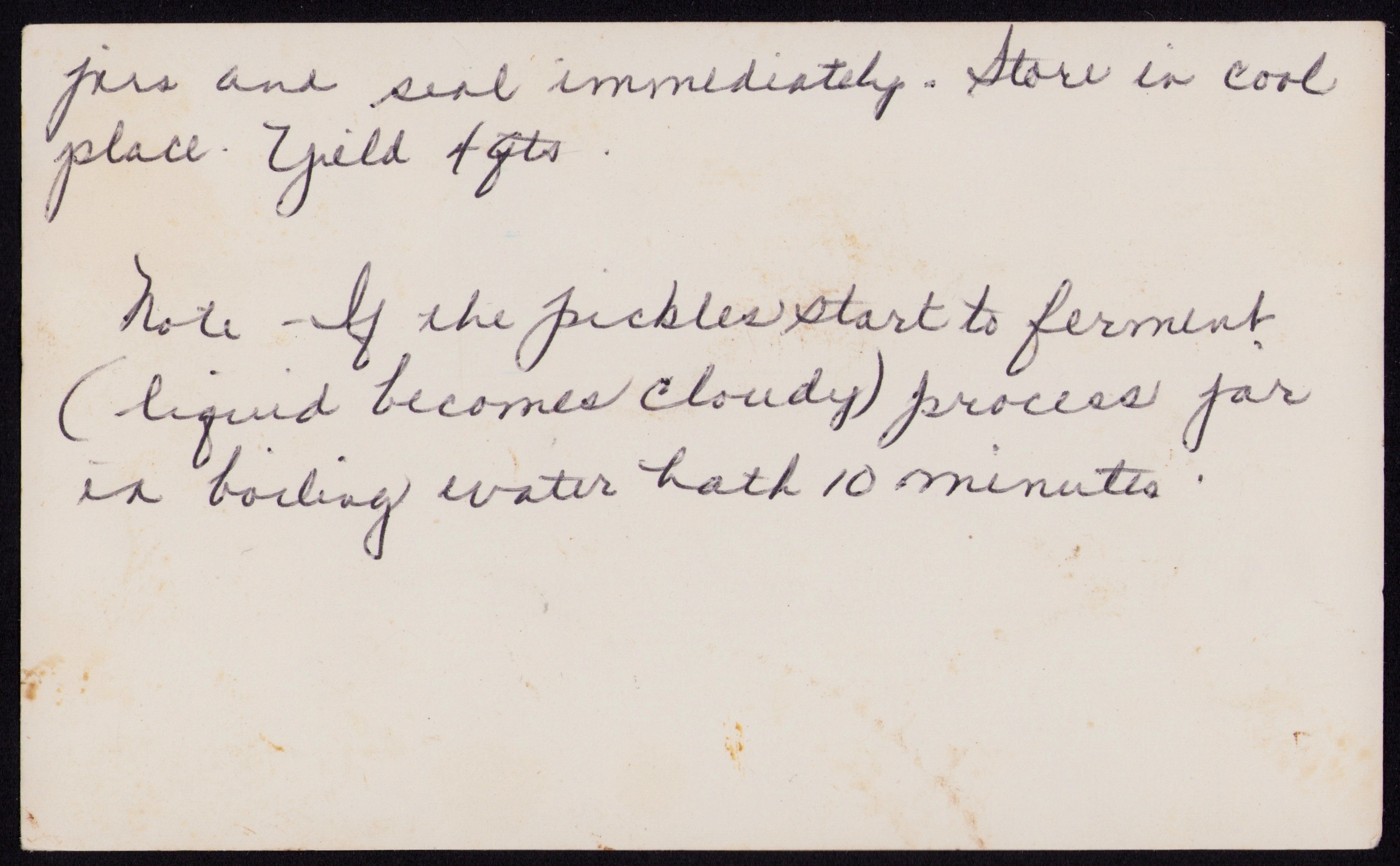 Kosher Dills (Mrs Reakes) — back of the card