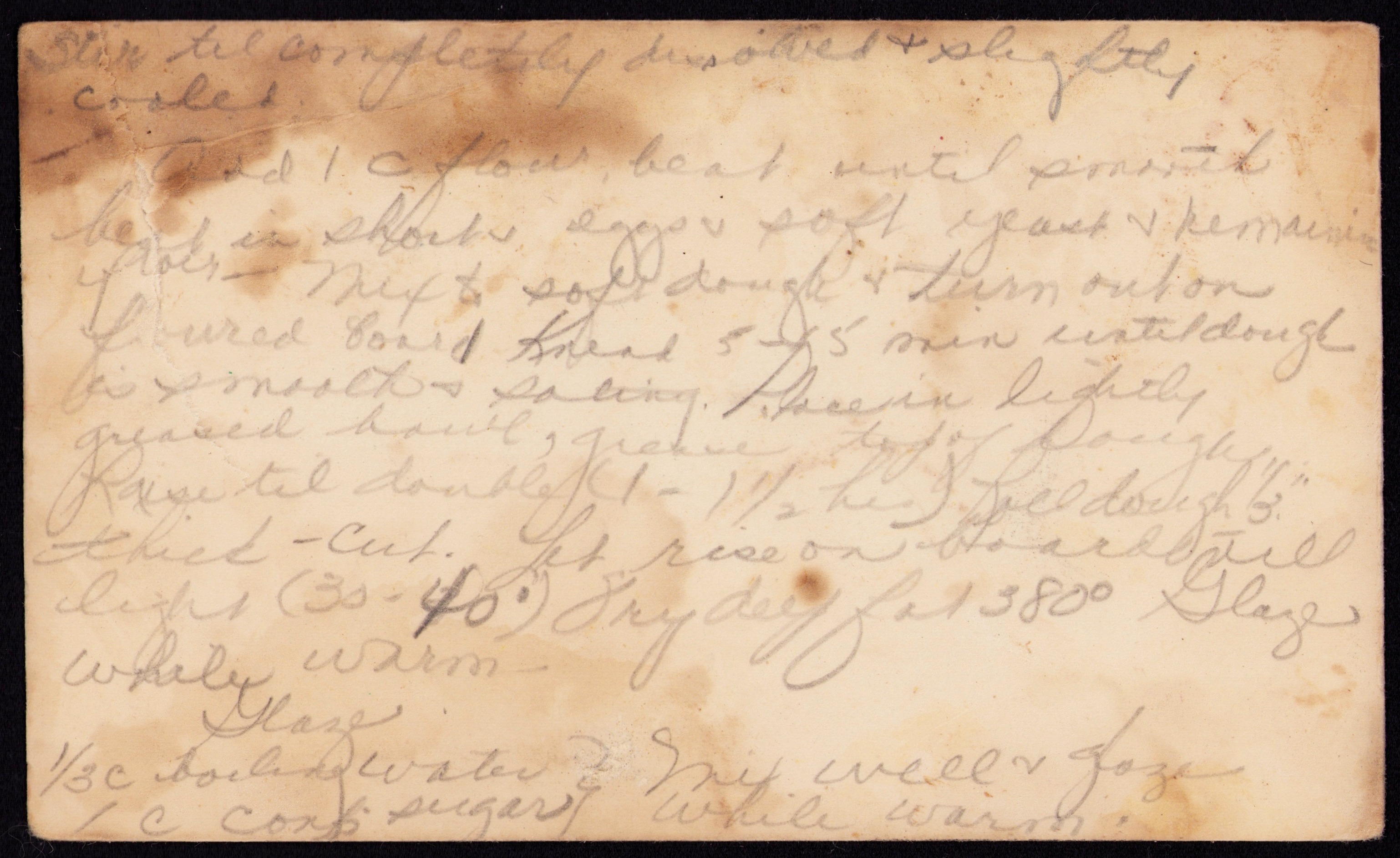 Fried Doughnuts — back of the card