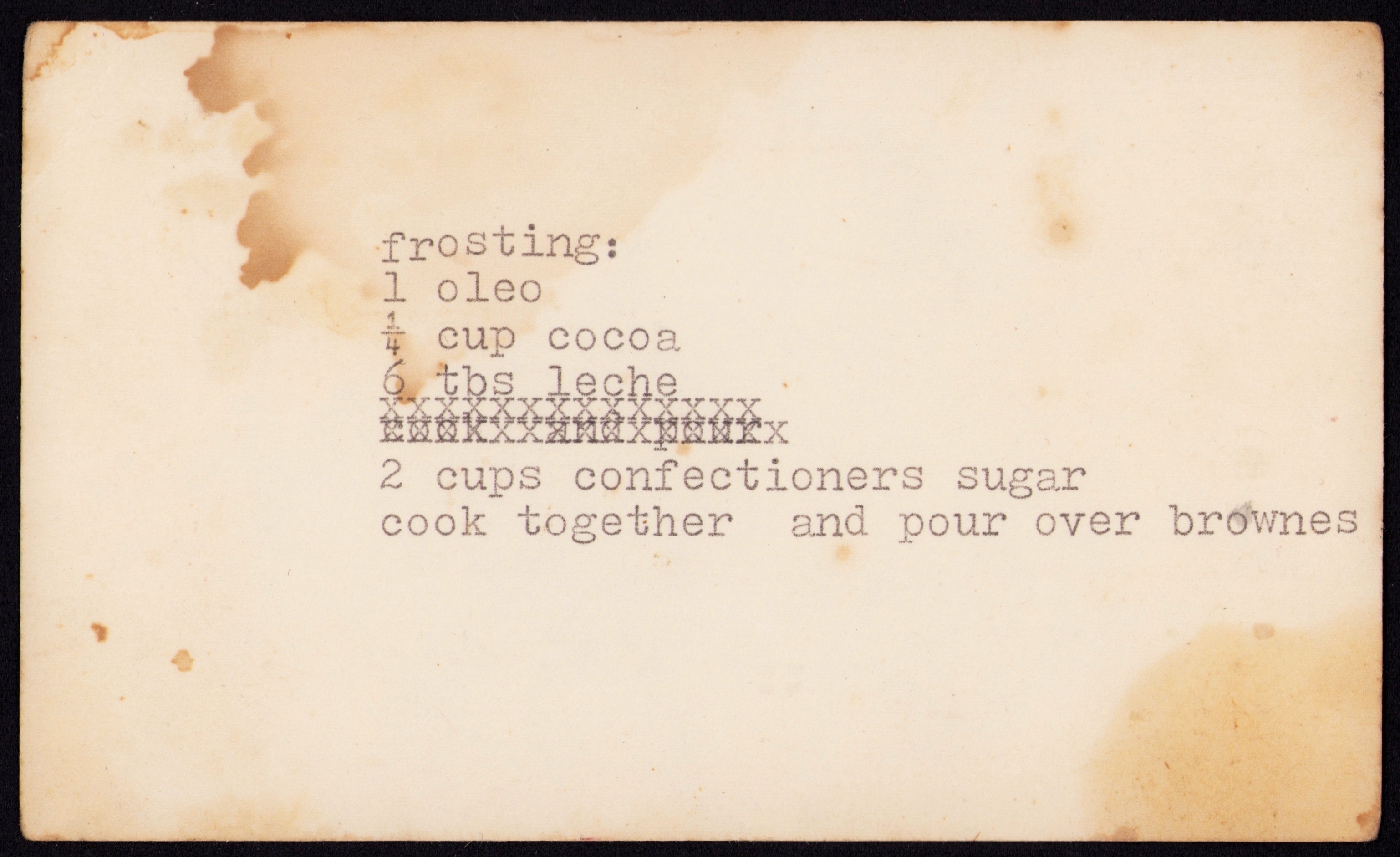 GRANMA FEASBEYS chocolate cake brownies — back of the card