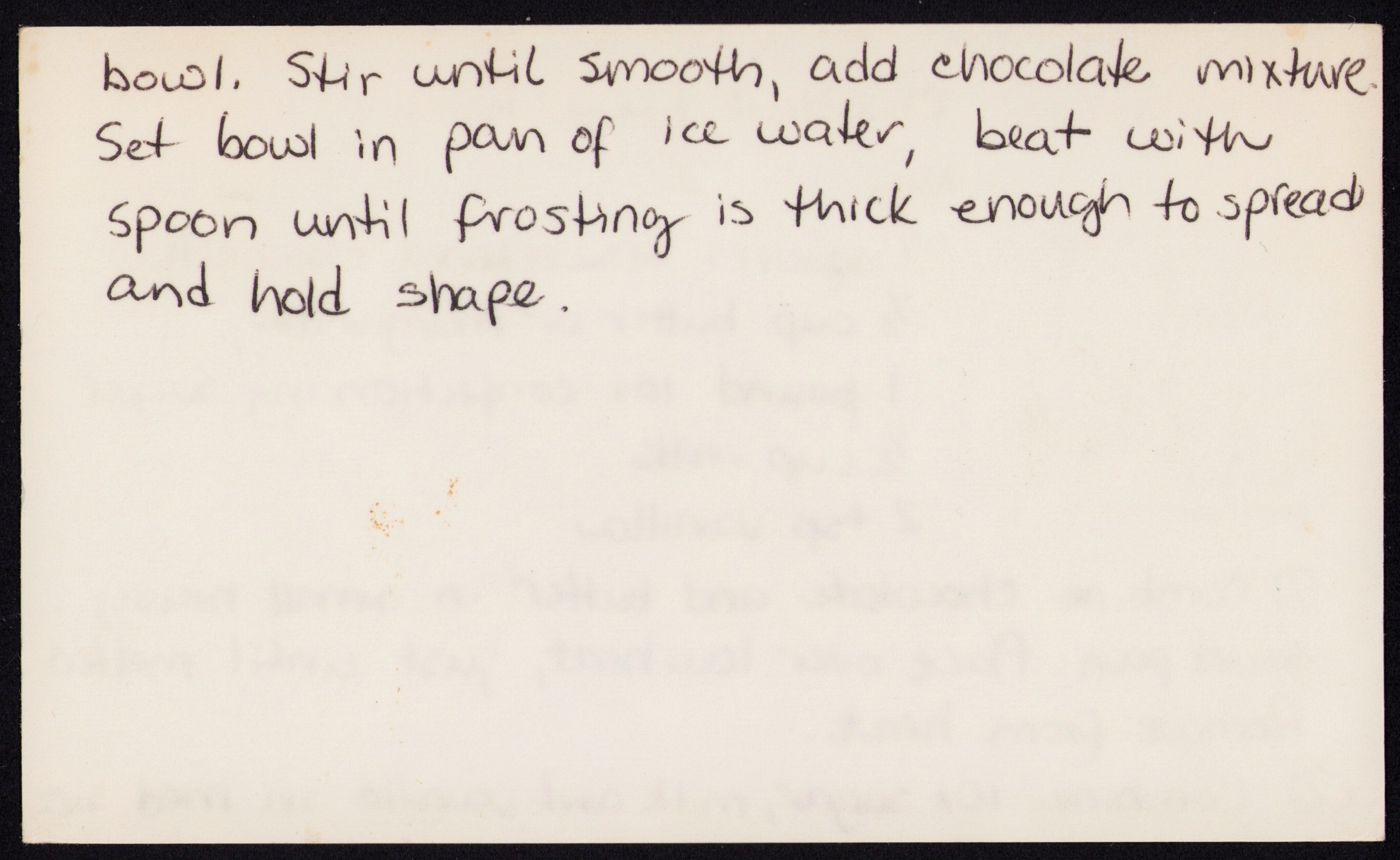 Chocolate Fudge Frosting — back of the card