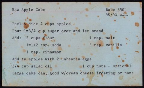 Raw Apple Cake
