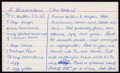 I Bisciolani (Tea Cookies)