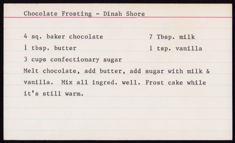 Chocolate Frosting - Dinah Shore