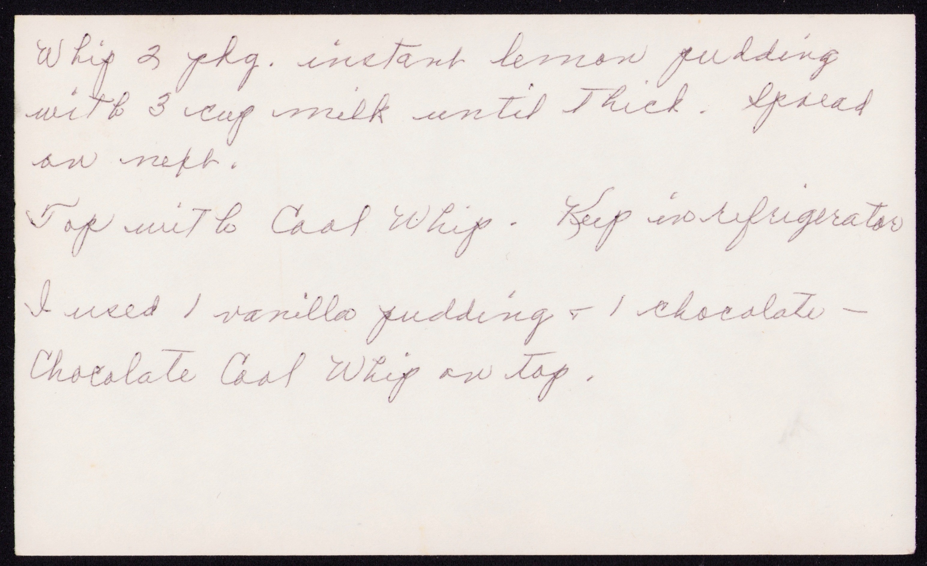 Elsie's Lemon Cake — back of the card