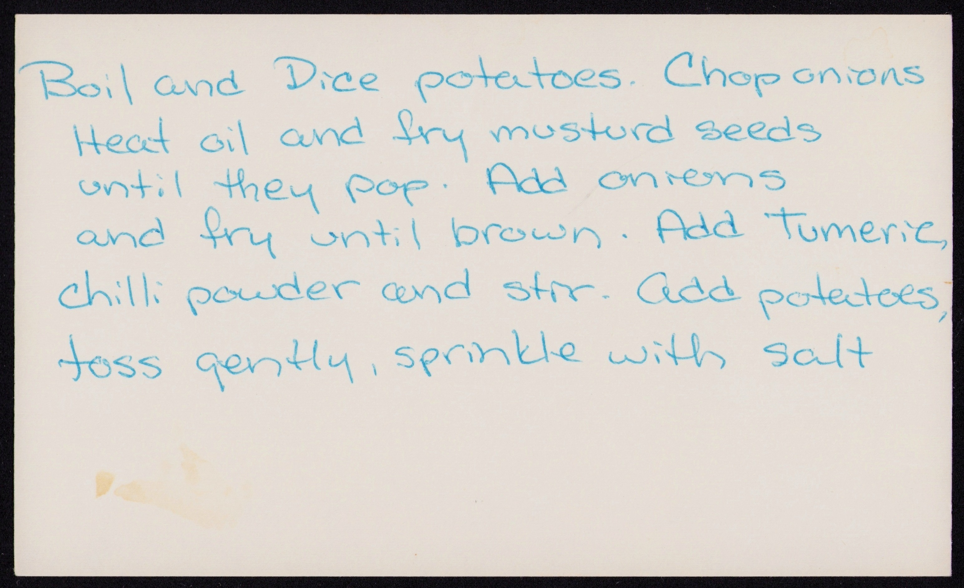 Potatoes — back of the card