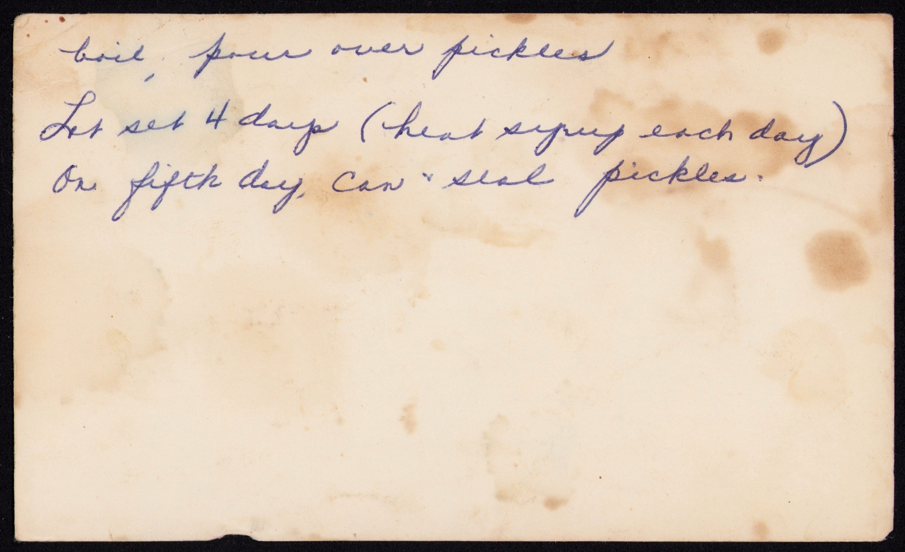 Pickles — back of the card