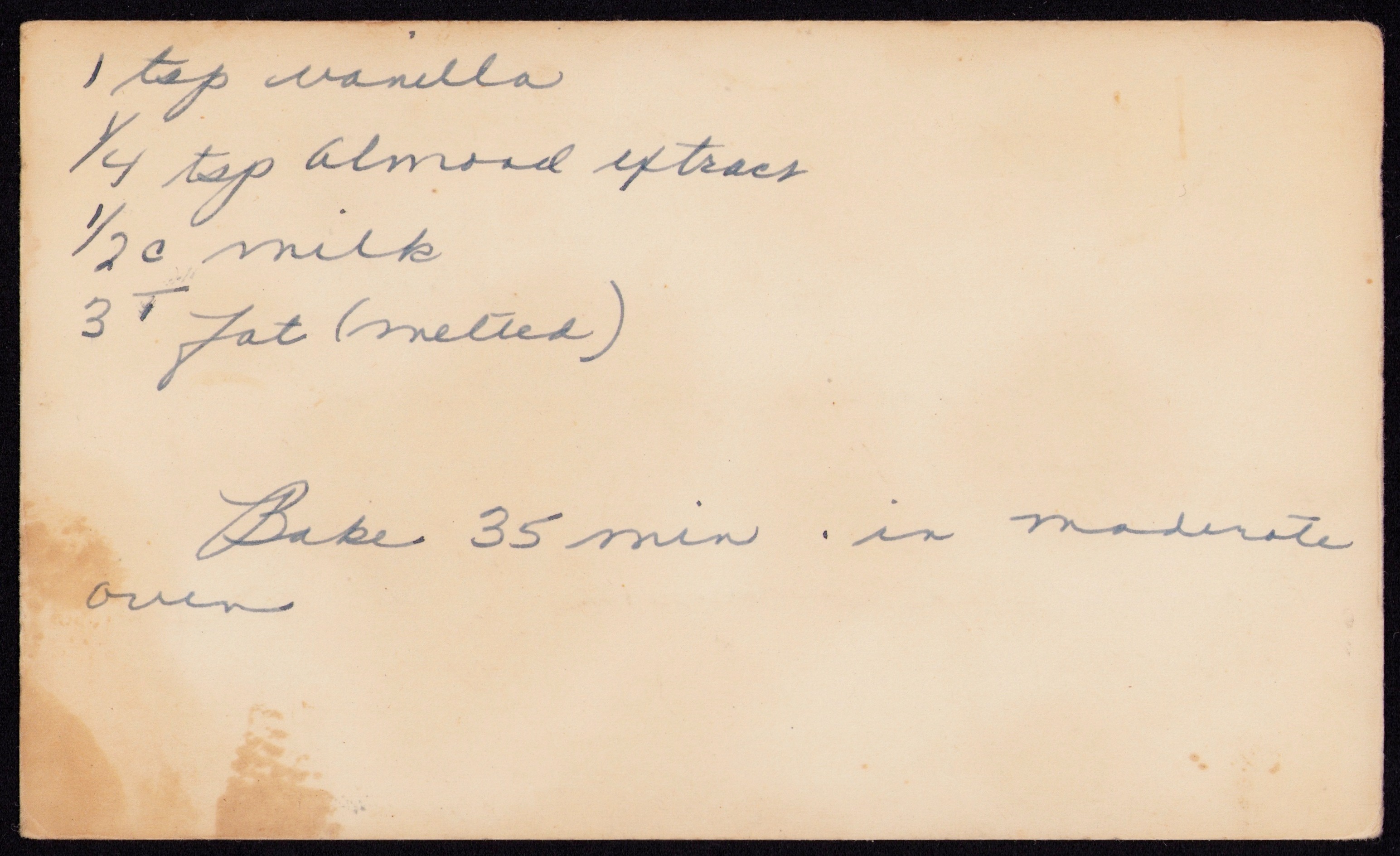 Pineapple Upside Down Cake — back of the card