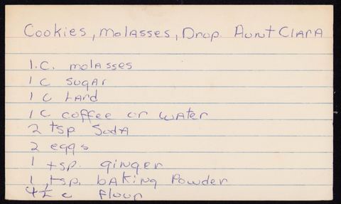 Cookies, Molasses, Drop  Aunt Clara
