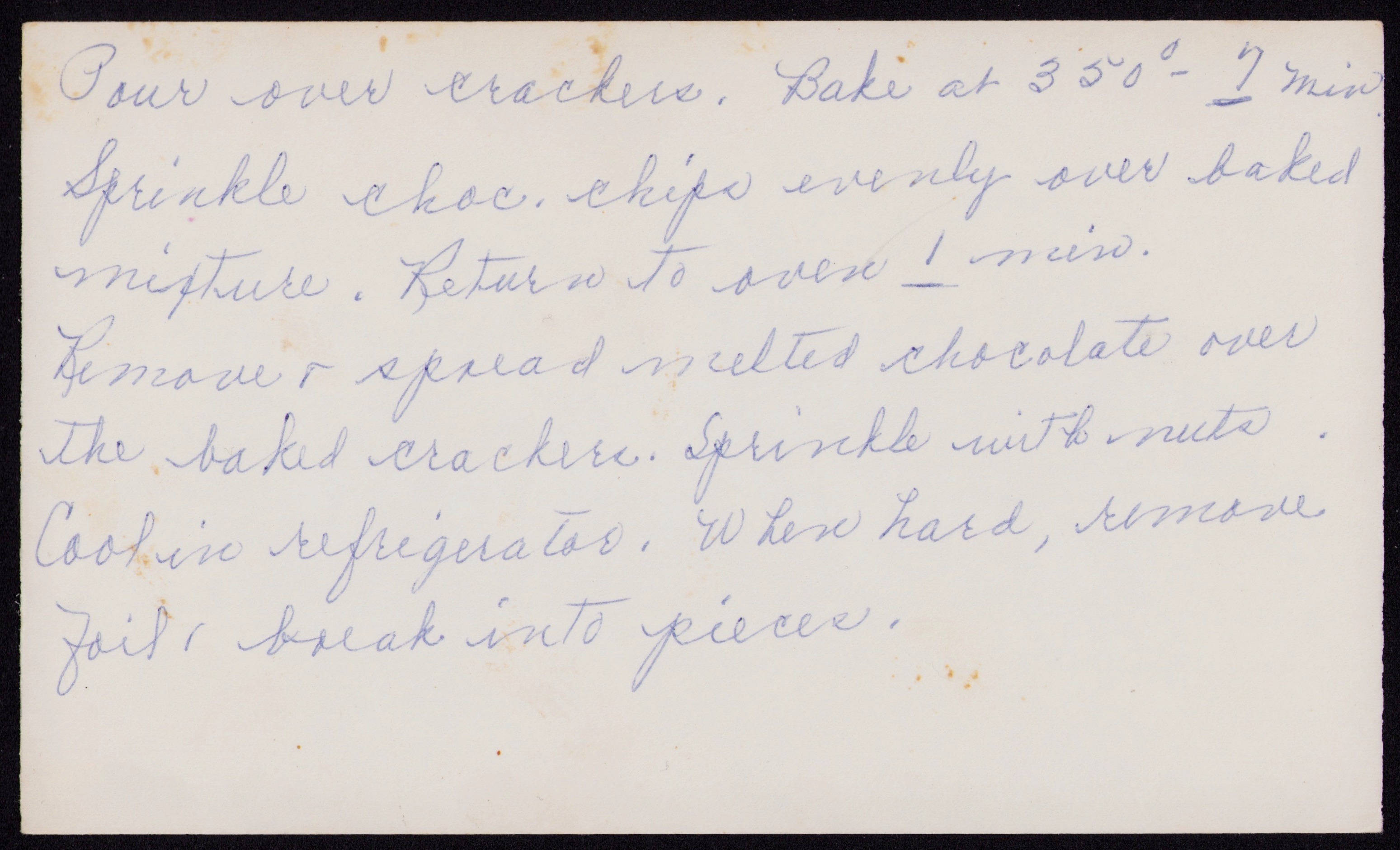 Heath Bar Cookies — back of the card