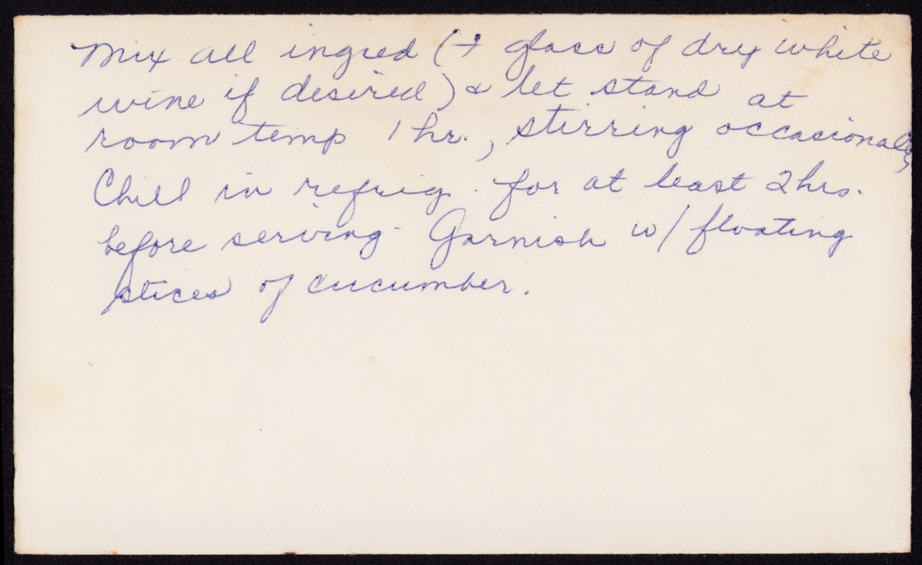 Basic Raw Gazpacho — back of the card