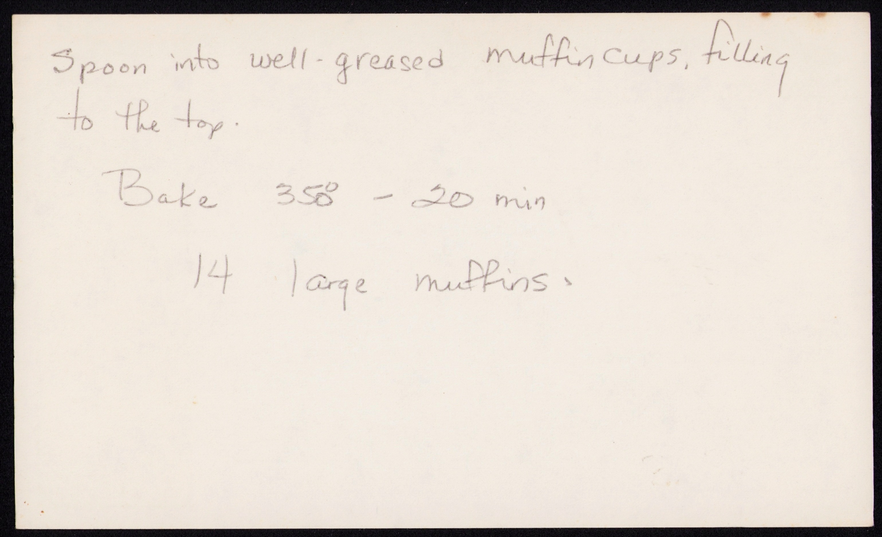 Morning Glory Muffins — back of the card