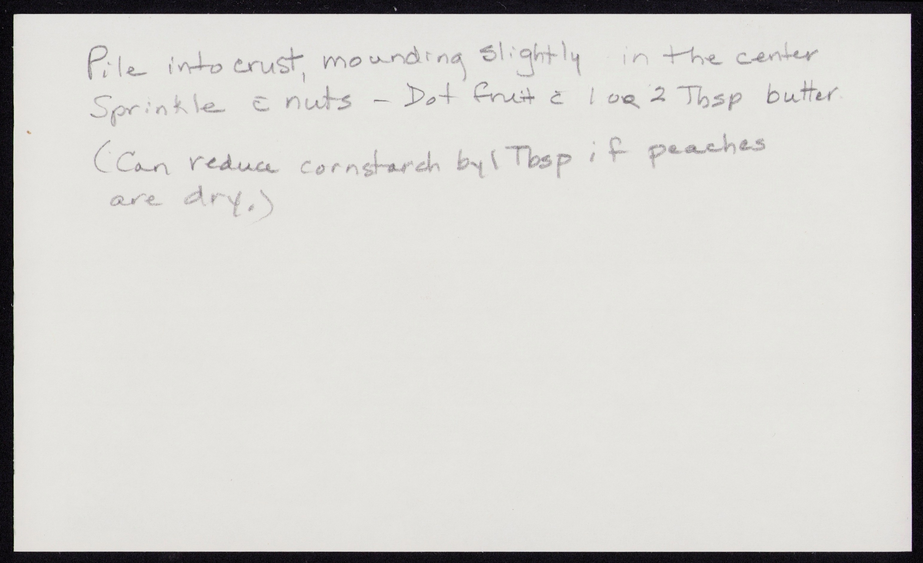 Georgia Pie — back of the card