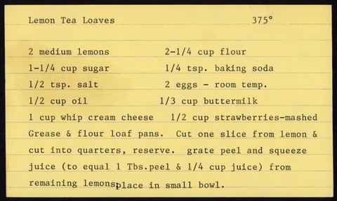 Lemon Tea Loaves