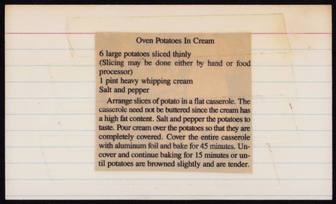 Oven Potatoes In Cream