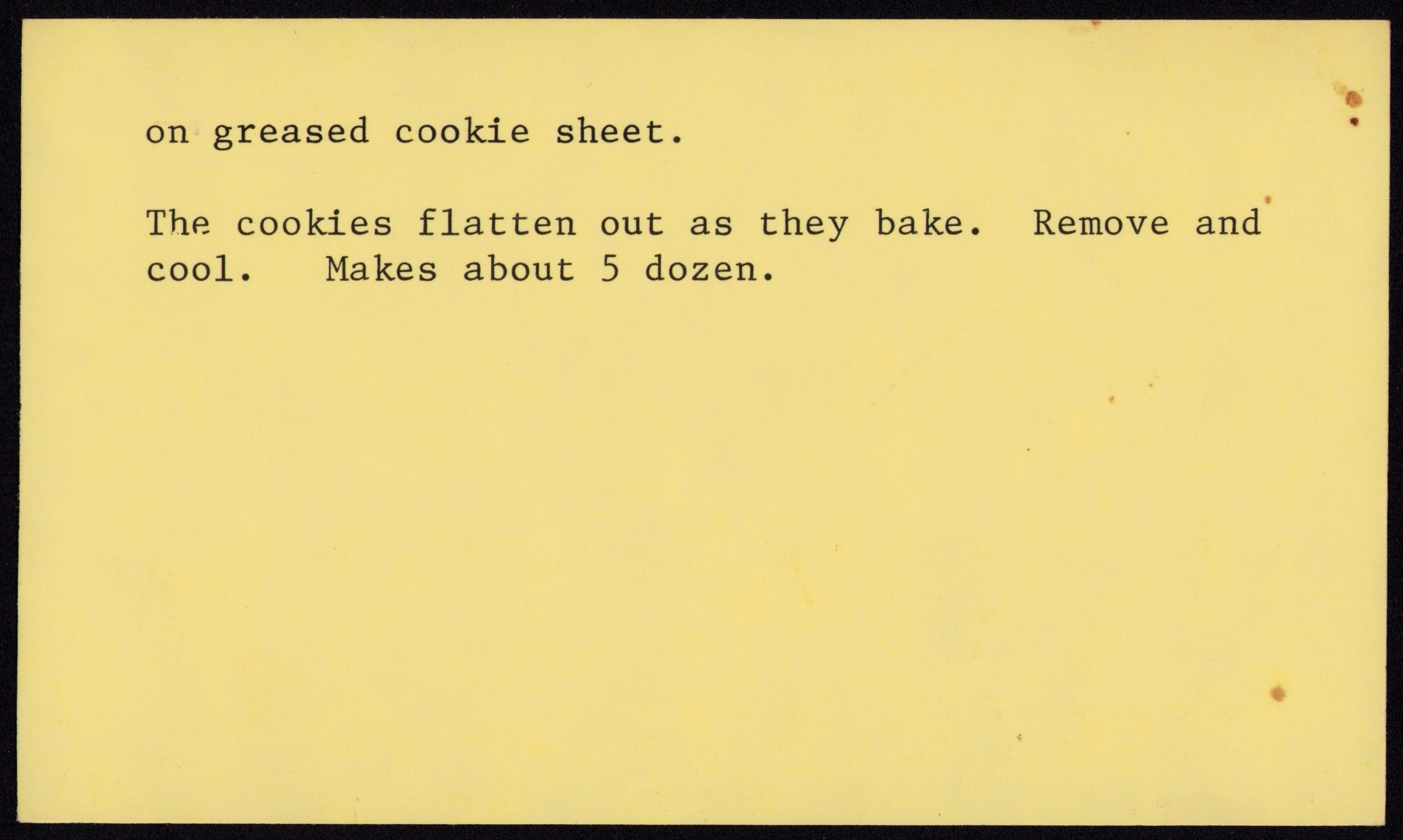 Gingersnaps — back of the card