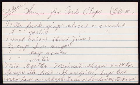 Sauce For Pork Chops (Bill W.)