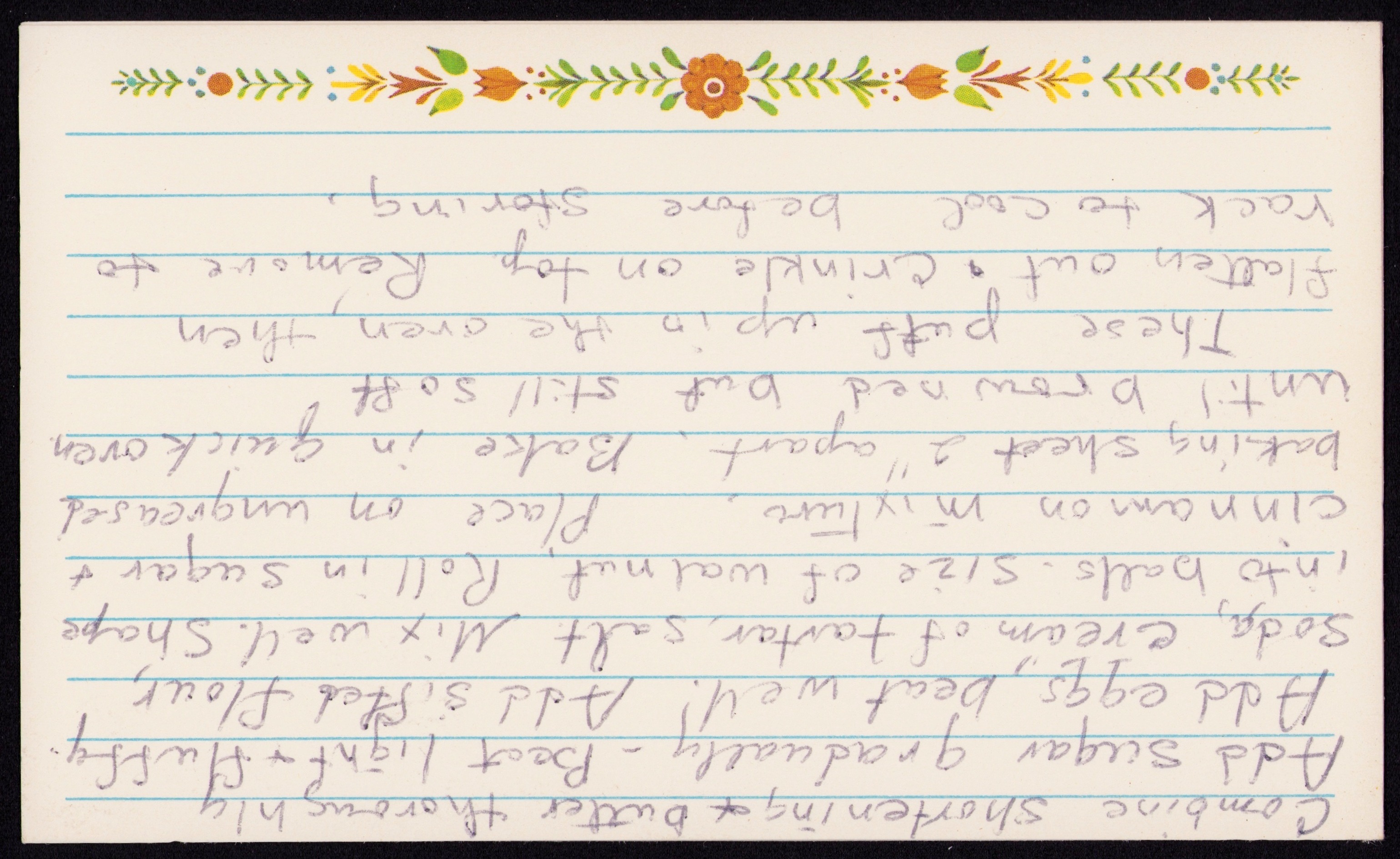 Snickerdoodles — back of the card