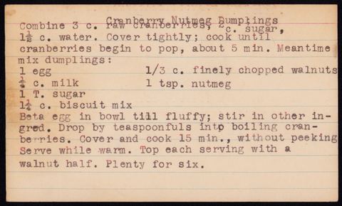 Cranberry Nutmeg Dumplings
