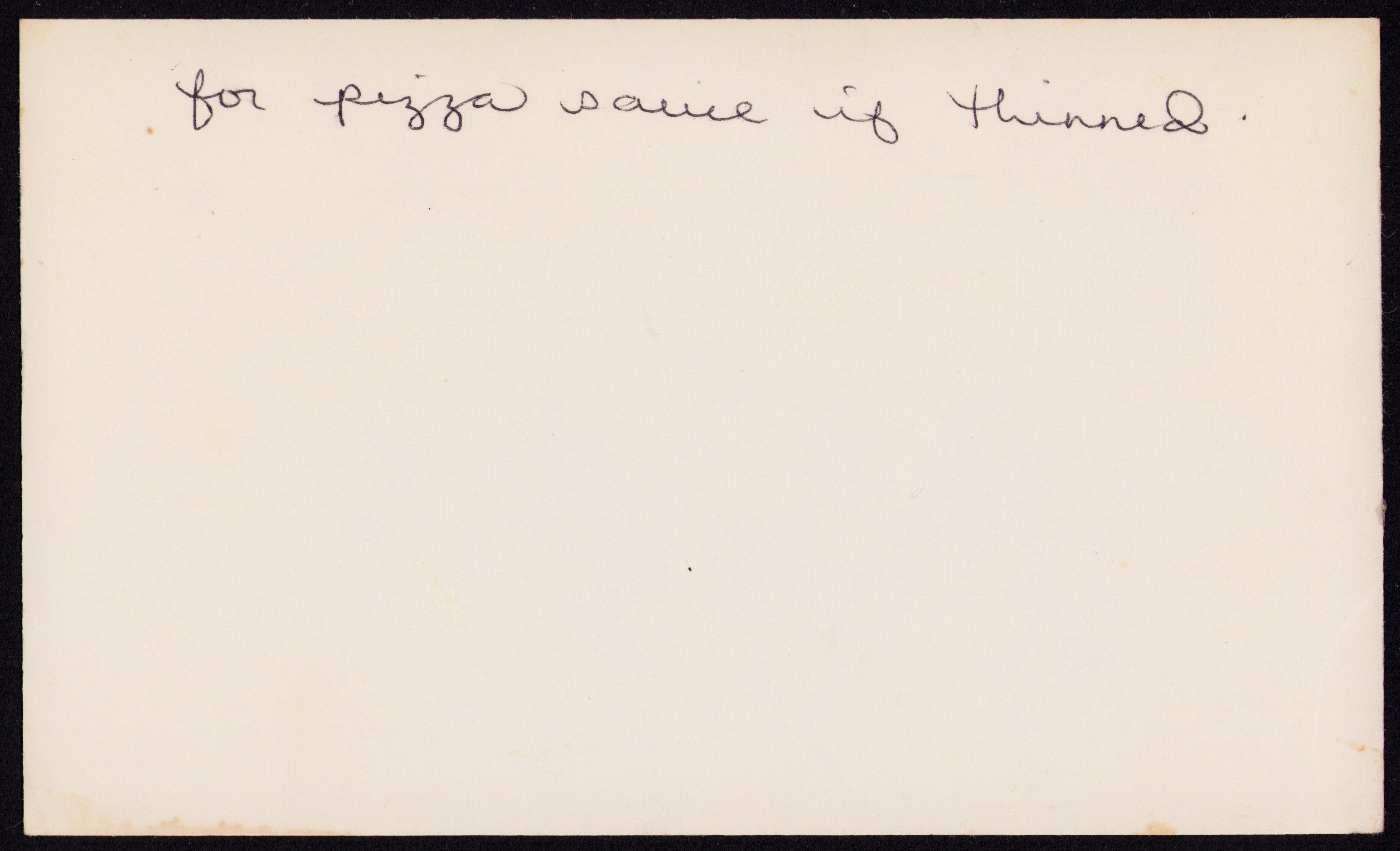 Italian Tomato Sauce (continuation card) — back of the card