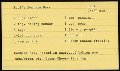 Paul's Pumpkin Bars
