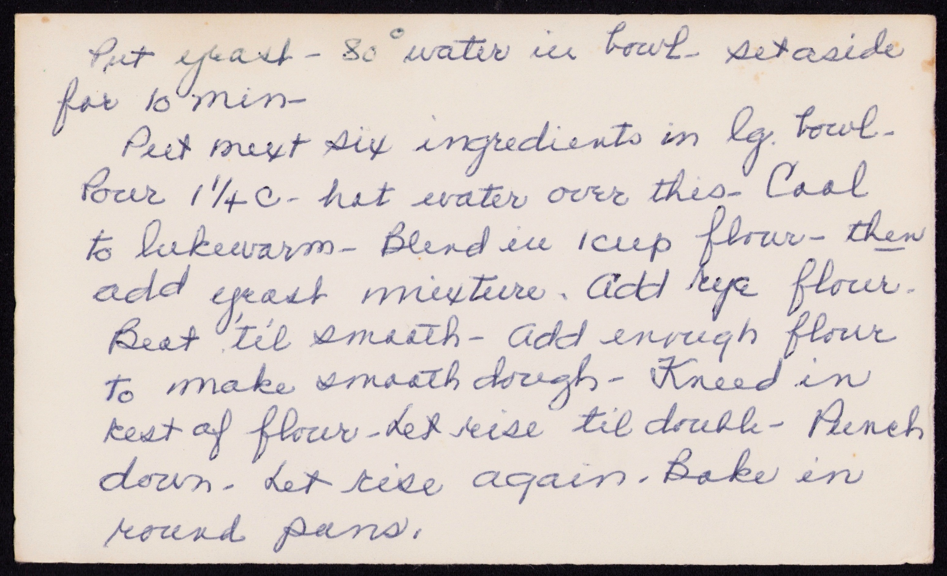 Gail's Recipe for Limpa — back of the card
